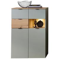 Highboard Memphis Grün/Eiche Artisan - Schwarz/Eiche Artisan, MODERN, Holzwerkstoff/Metall (84/125/45cm) - Premium Living