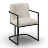 ARMLEHNSTUHL AMARA - Hellgrau/Schwarz, MODERN, Holz/Textil (55/81,5/60cm) - Bessagi Home
