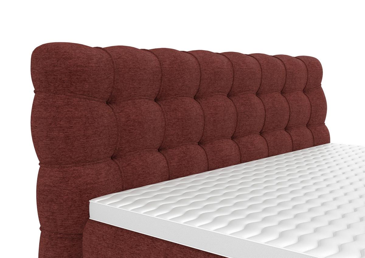 PAT BOXSPRING SCARLETT - roșu închis, Konventionell, lemn/textil (160/200cm)