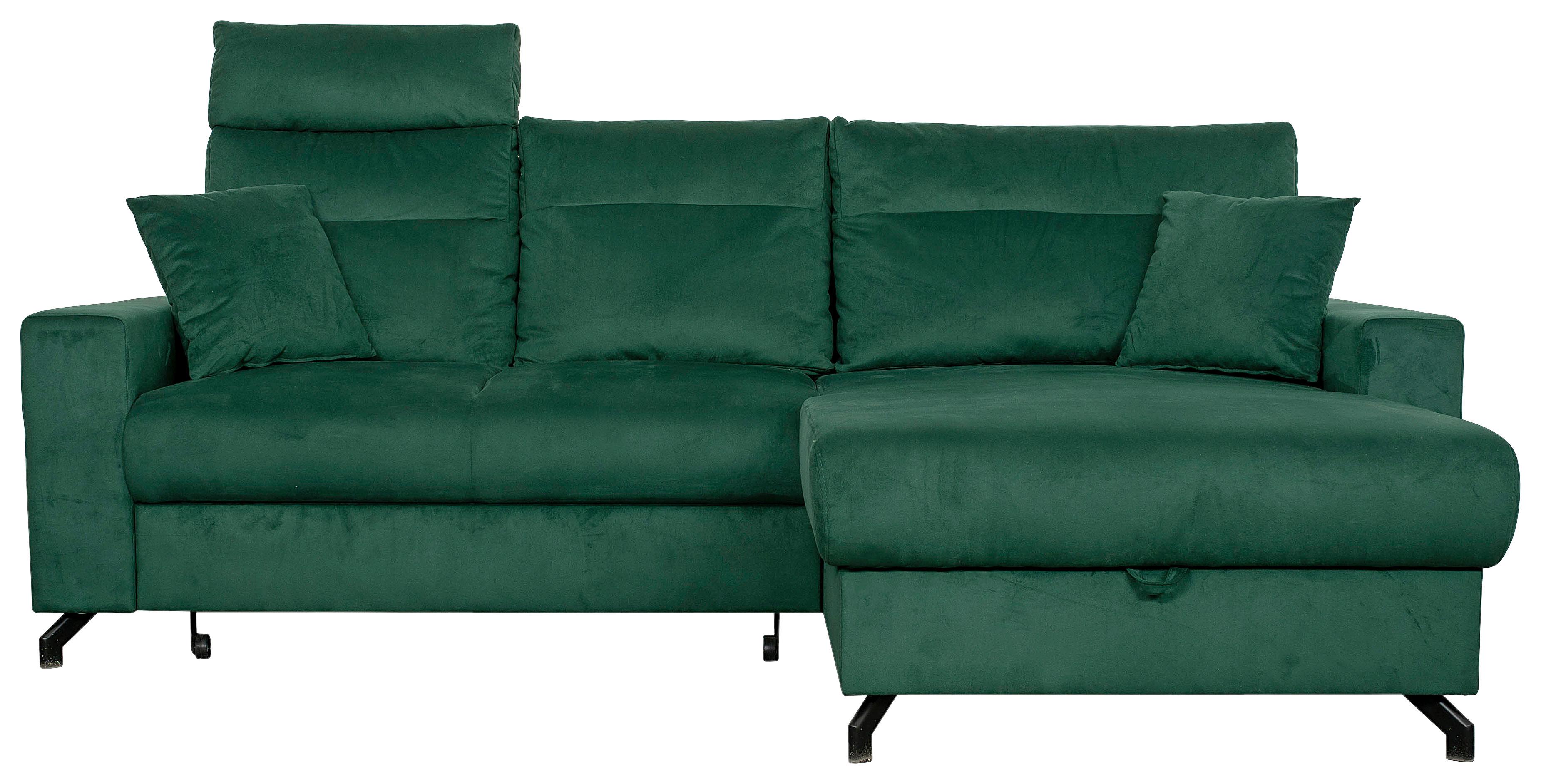 Sarokkanapé Hariett - Zöld, Design, Textil (232/156cm)