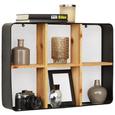 Wandregal Natur/Schwarz - Schwarz/Naturfarben, MODERN, Holz/Metall (41/59/10cm) - Modern Living