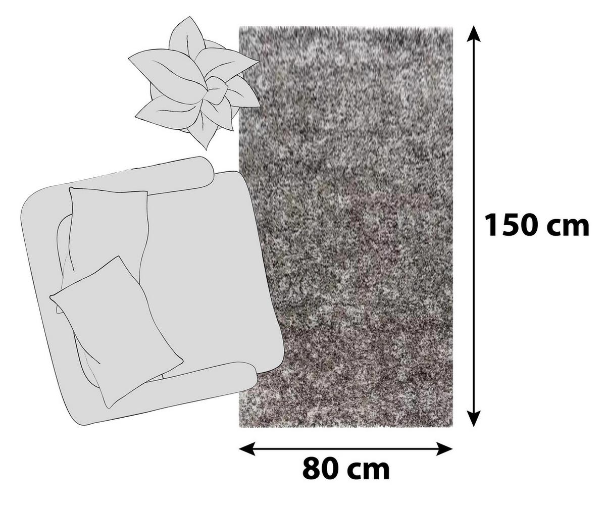 Hochflorteppich Enjoy Beige ca. 80x150cm - Beige, KONVENTIONELL, Textil (80/150cm) - Novel