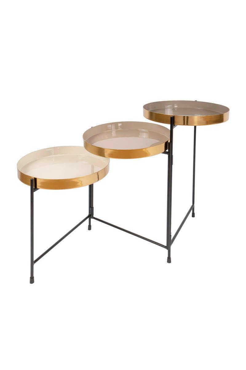 BEISTELLTISCH 85EDJ-CRE - Creme/Schwarz, Basics, Metall (96,5/60,5/30,5cm) - Kayoom