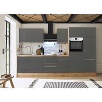 Kuhinjski Blok Premium Marleen, Barva Hrasta, Siva - siva/barve aluminija, Trendi, umetna masa/leseni material (340cm) - Respekta