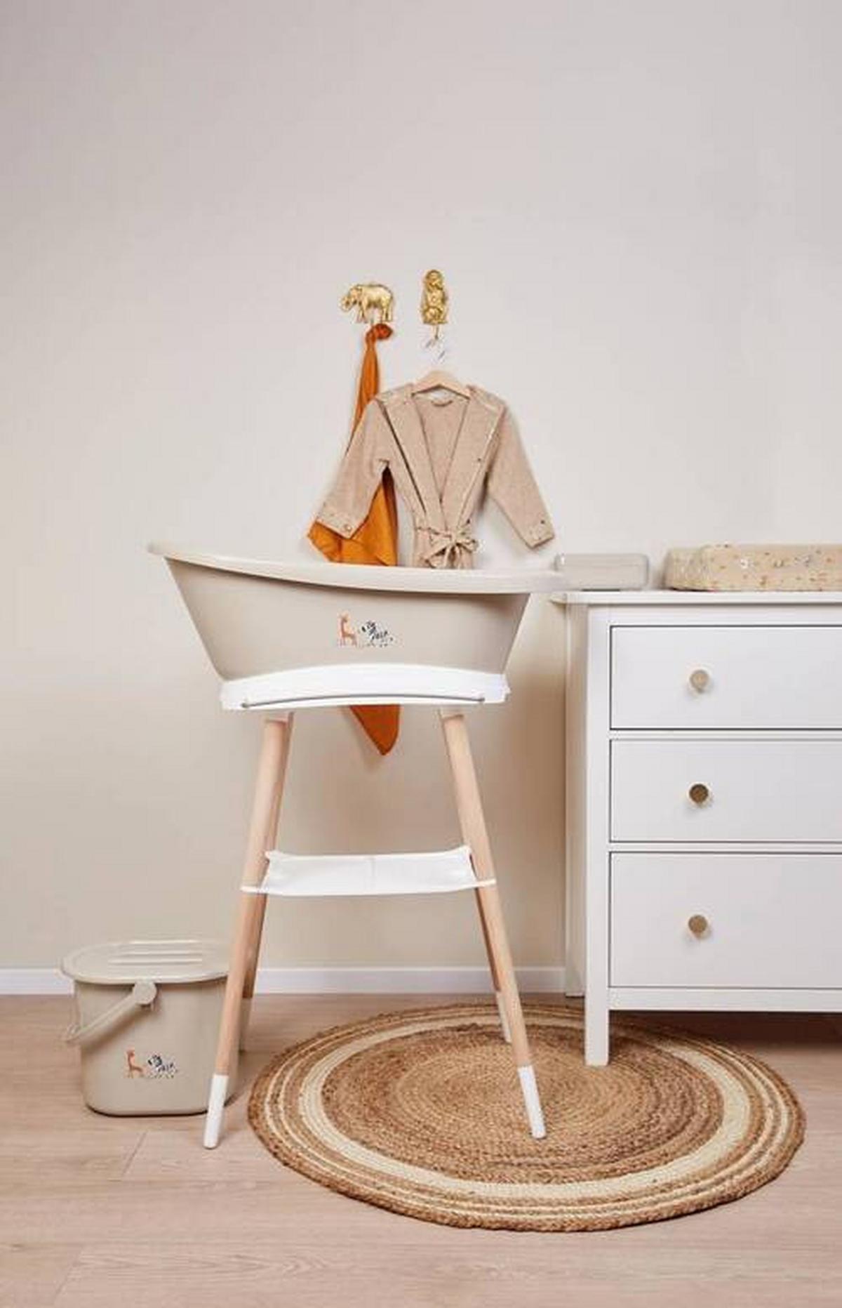 KOSZ NA PIELUCHY WINDELEIMER - taupe, Basics, tworzywo sztuczne (36,5/32/28cm) - Bebe Jou