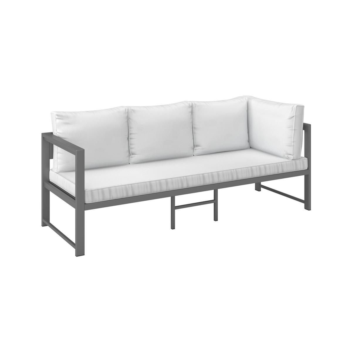 DiningLoungeset Pergolina Weiß Metall/Outdoorstoff +Abdeckung - Schwarz/Weiß, MODERN, Kunststoff/Textil (194/245cm) - Bessagi Garden