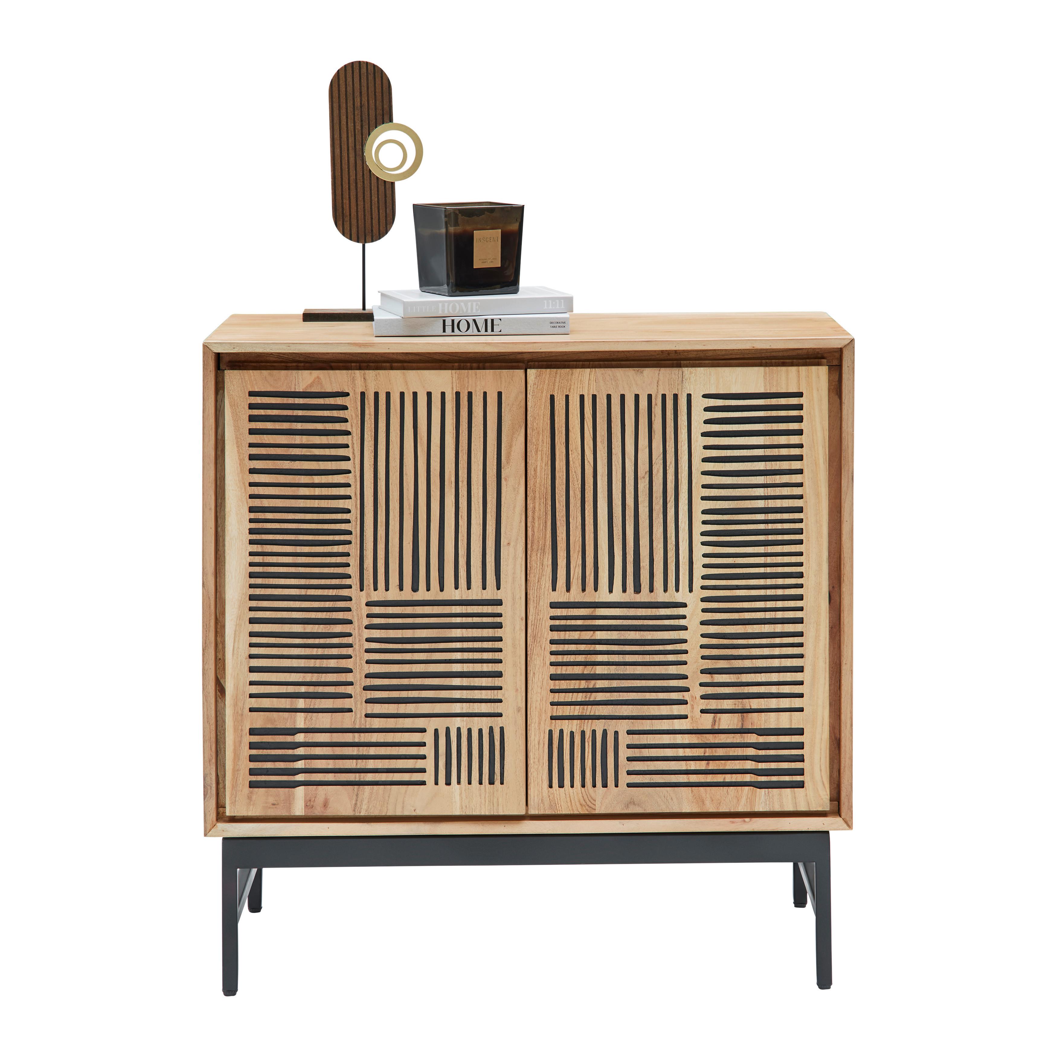 SIDEBOARD TARIM - svart/akaciefärgad, Lifestyle, metall/trä (85/85/40cm) - Mömax