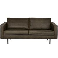 2,5- Sitzer Sofa Rodeo Grün B: 190cm - Schwarz/Grün, Design, Leder/Metall (190/85/86cm) - Livetastic