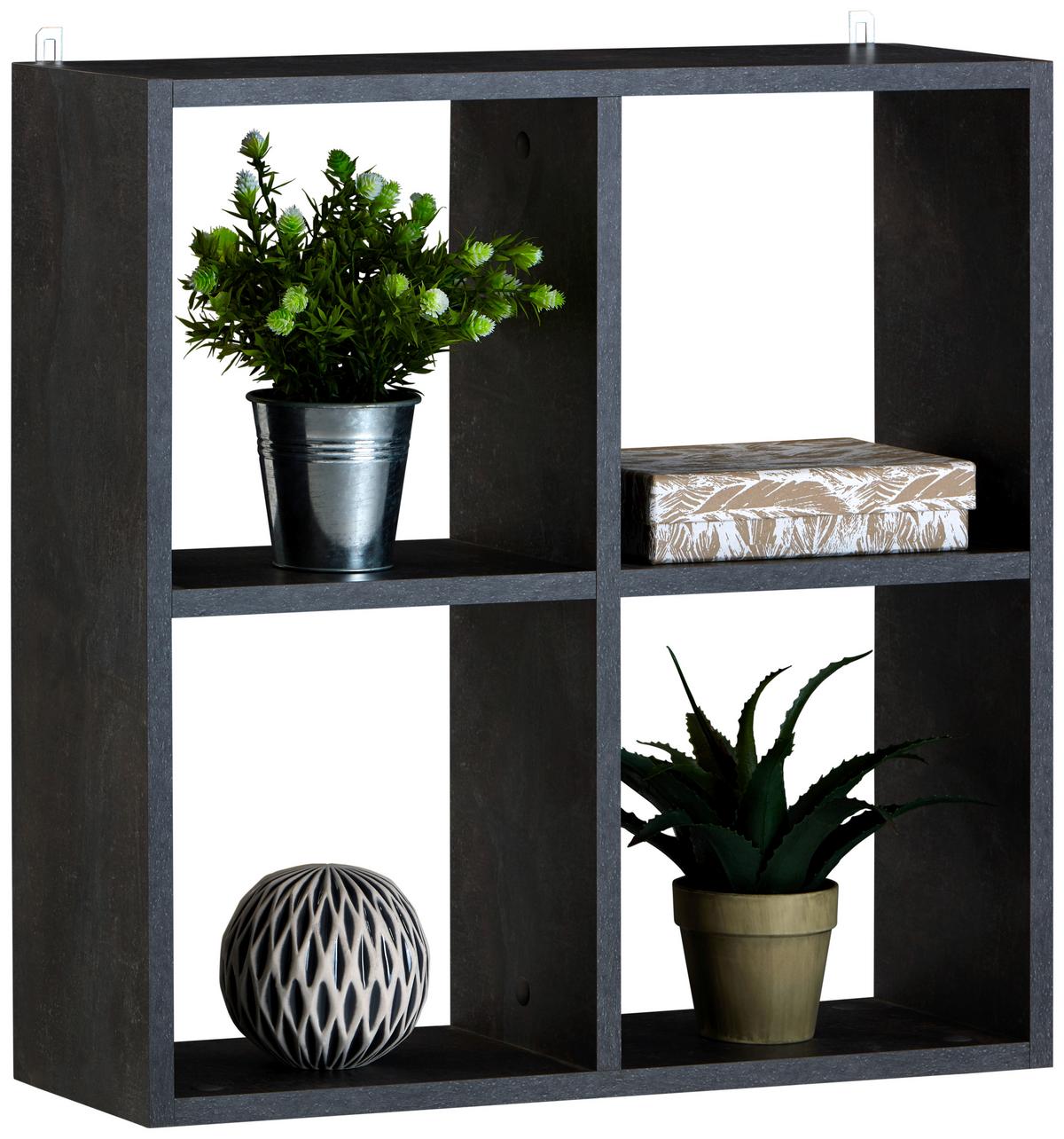 Raft de perete Alex - gri închis, Modern, material pe bază de lemn (60/60/18cm) - Best Price