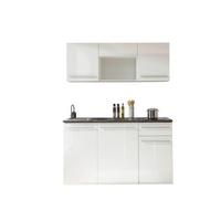 Konyhablokk Gépek Nélkül Jazz Single Z 160 White - barna/ezüstszínű, Trend, műanyag/faalapú anyag (160cm) - P & B