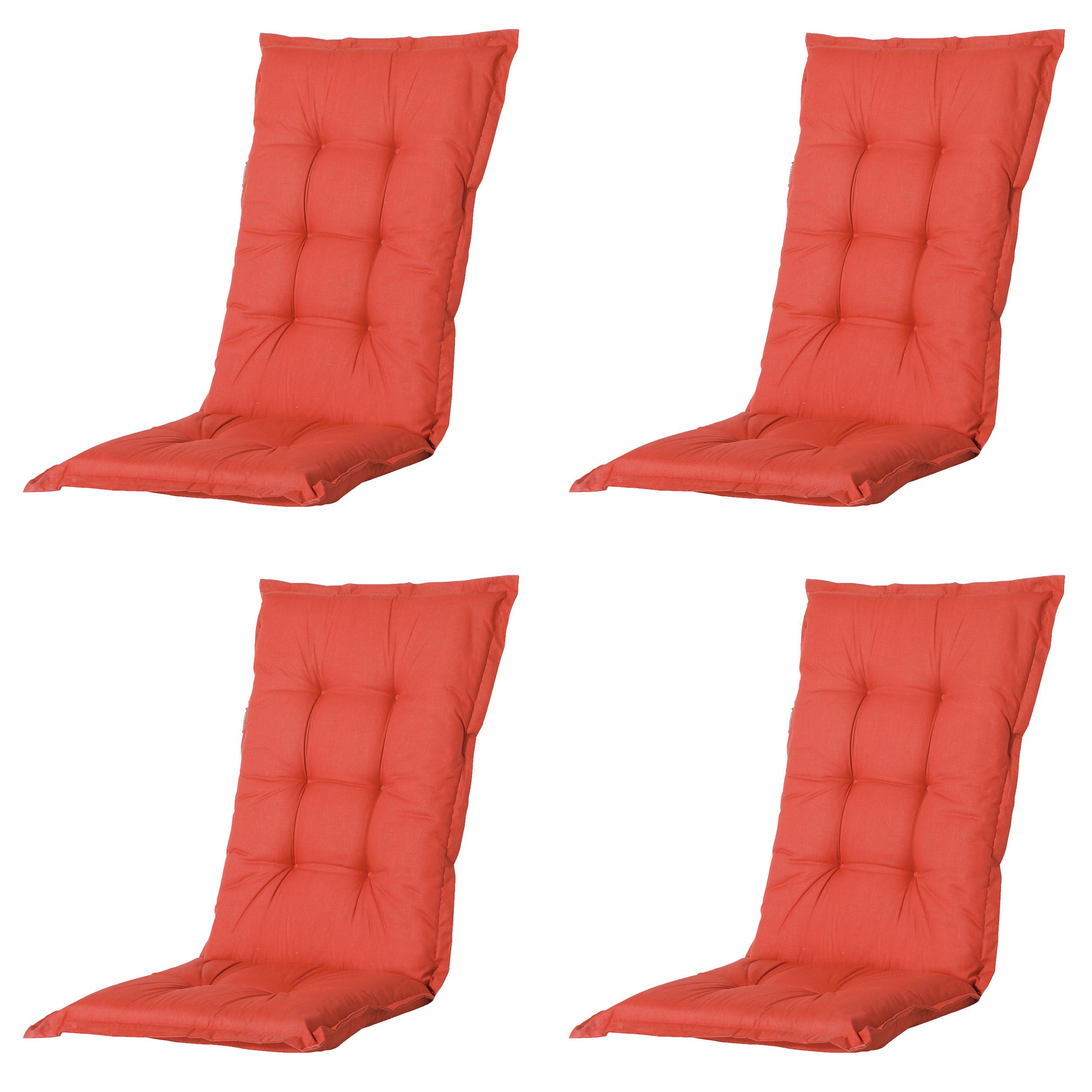 SESSELAUFLAGE BASIC RED AUFLAGE HOCH - Rot, MODERN, Textil (50/2/123cm) - Gardenson