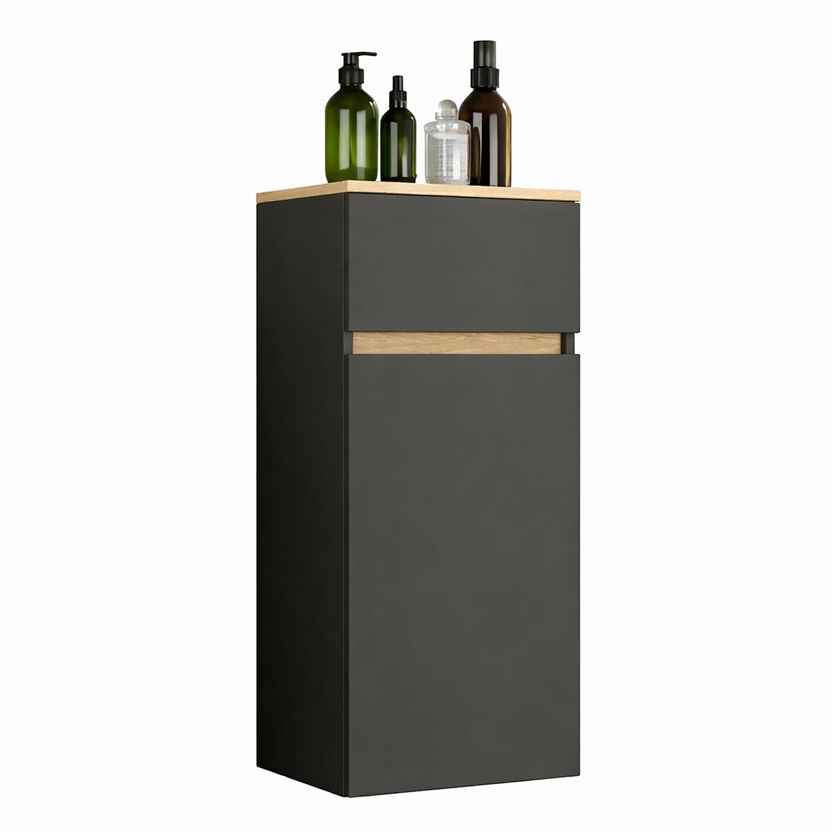 Midischrank Cosila - Honigeiche/Anthrazit, Trend, Holzwerkstoff (41/90/35cm) - MID.YOU