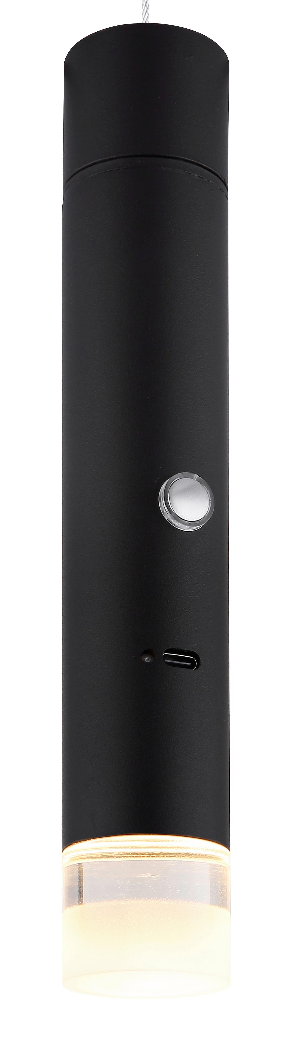 LAMPA WISZĄCA LED 16060 PELO - przejrzysty/czarny, Design, tworzywo sztuczne/metal (38/120cm) - Globo