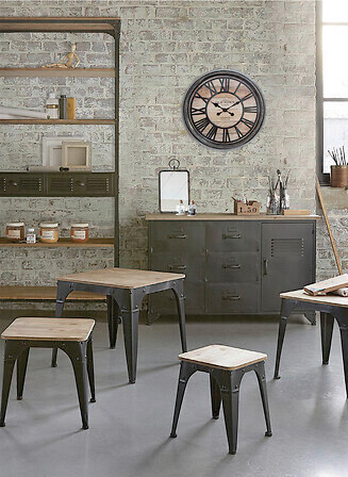 Stenska Ura Atmosphera - črna, Moderno, umetna masa (50cm) - Mömax