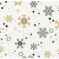 Asztalterítő Snowflake 140/200 - fekete/aranyszínű, textil (140/0,5/200cm)