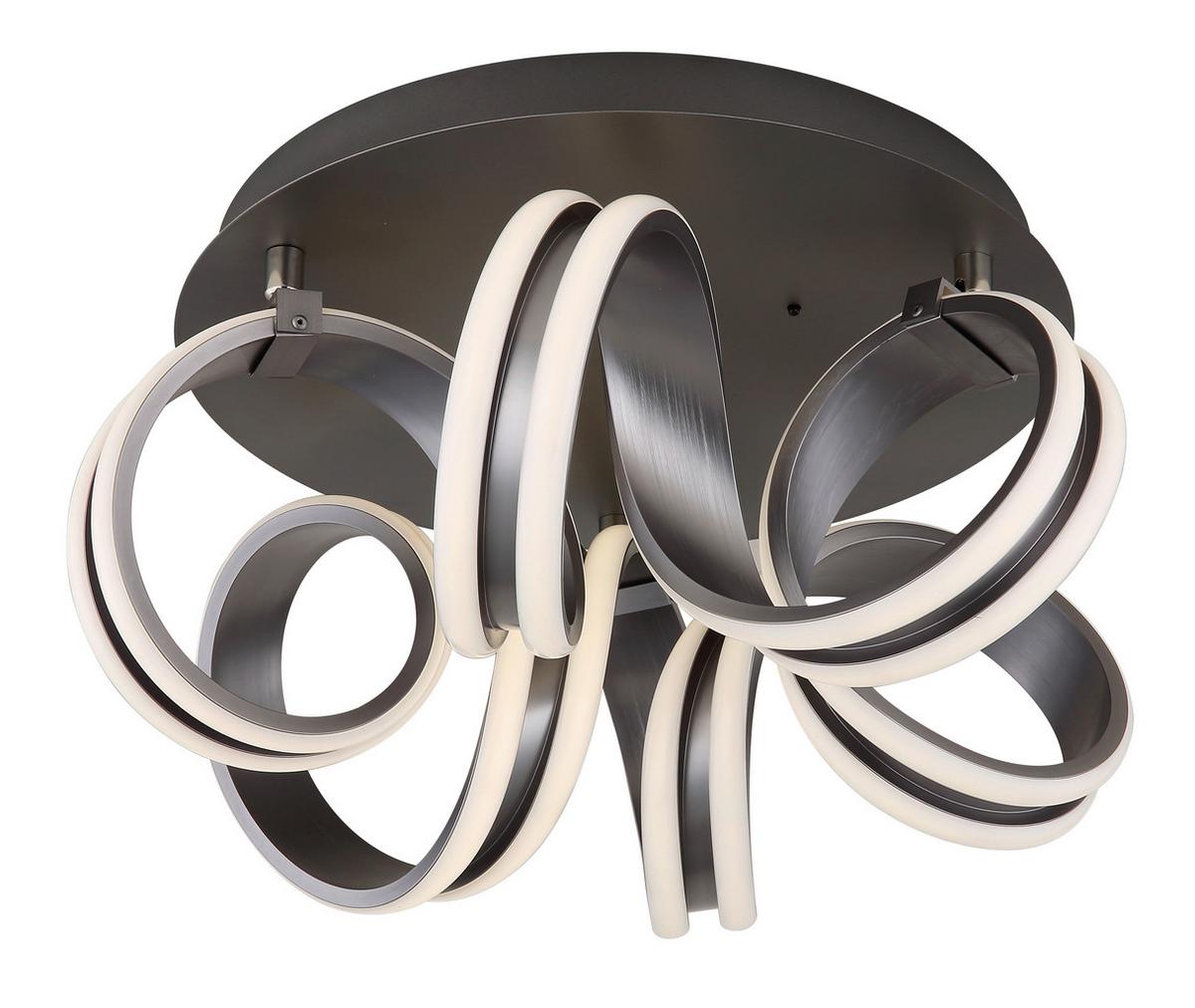 LED-DECKENLEUCHTE 67335-40 KUNI - Weiss/Dunkelgrau, Design, Kunststoff/Metall (46/25cm) - Globo