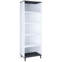 Regal Landos, Bela, Siva - bela/antracit, Moderno, leseni material (60/184/31cm) - MID.YOU