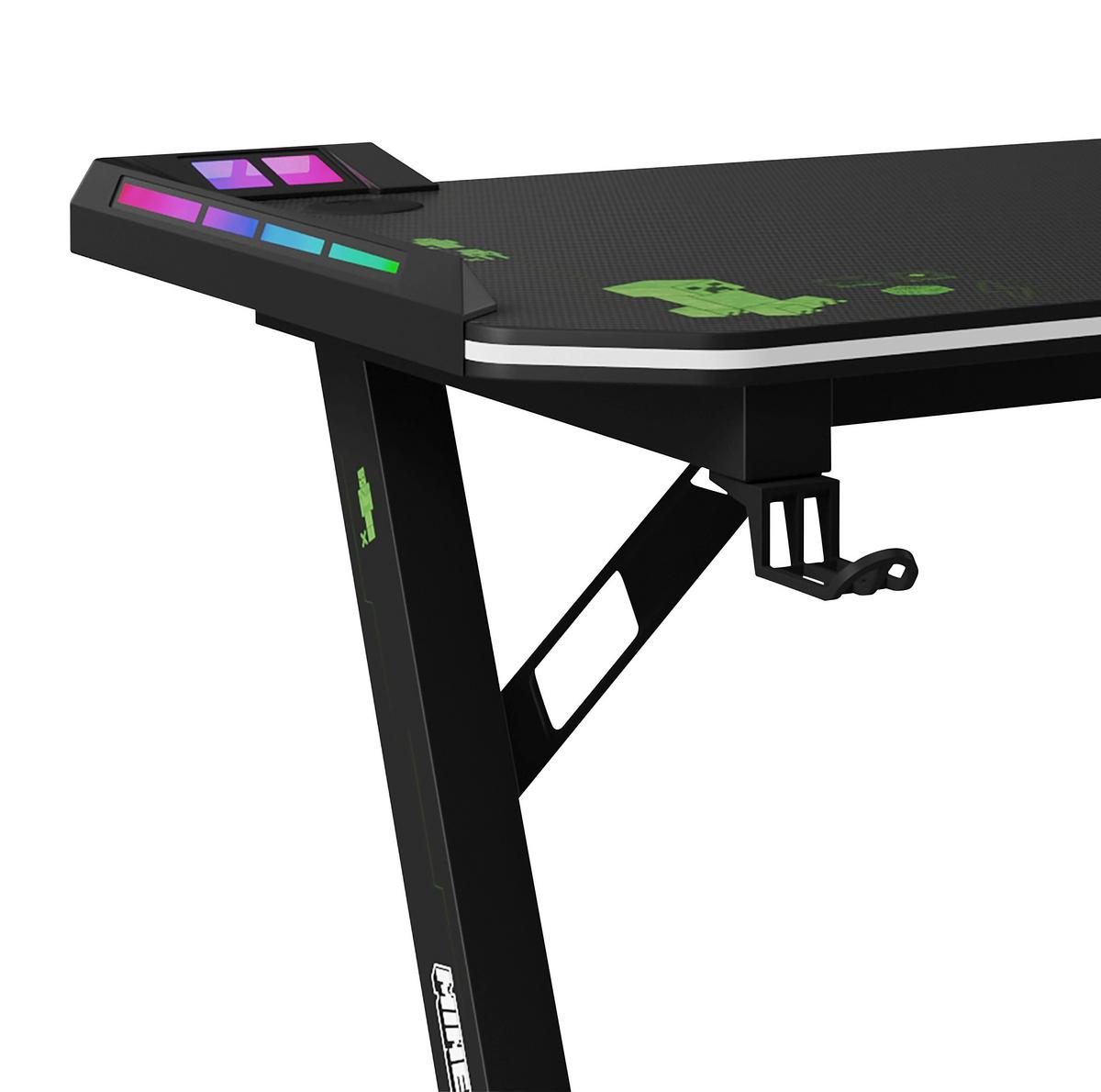 Gamingtisch Minecraft Schwarz ca. 120x60x74cm - Schwarz, MODERN, Holzwerkstoff/Metall (120/60/74cm) - Minecraft