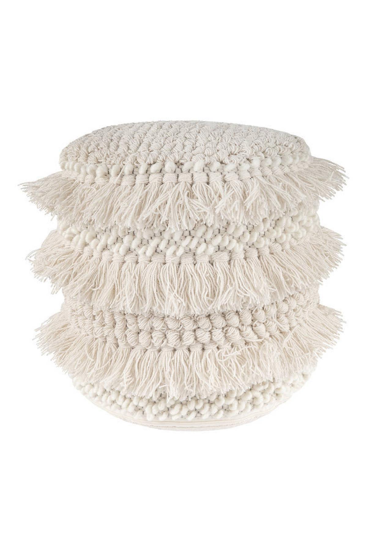 POUF POUF BOHIST 325 NATURAL - Creme, Trend, Textil (35/35/35cm) - Kayoom