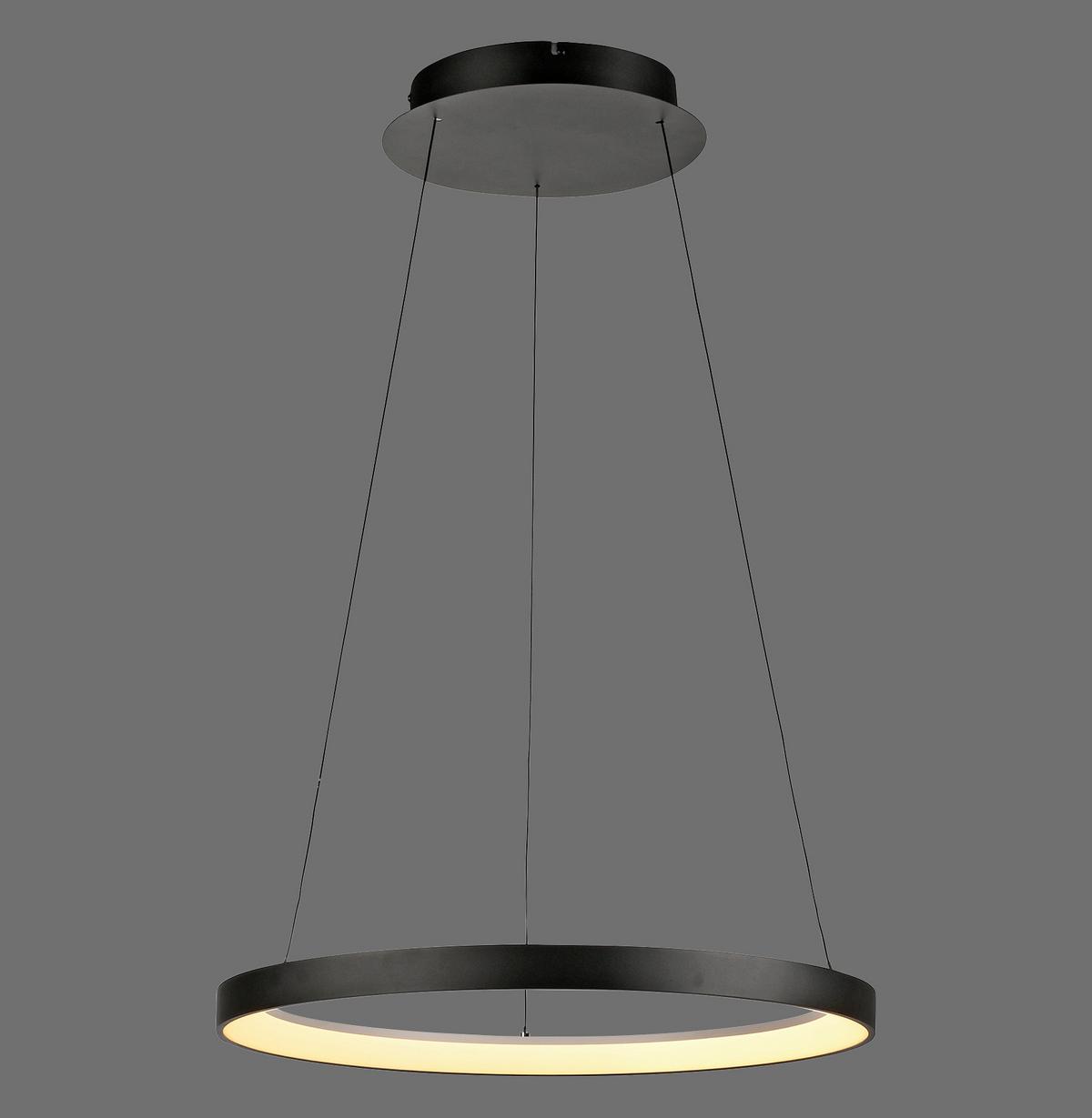 LAMPA WISZĄCA LED 2851-18 HOOP - czarny, Design, tworzywo sztuczne/metal (57/57/40-180cm) - Paul Neuhaus