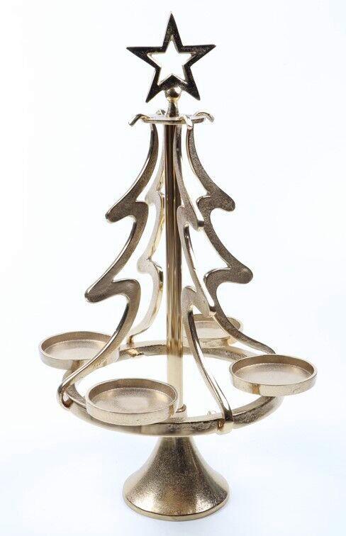 PODSTAWKA POD ŚWIECĘ ADWENTOWĄ 0124902 GOLD - kolor złoty, Lifestyle, metal (33,5/55/33,5cm) - X-Mas
