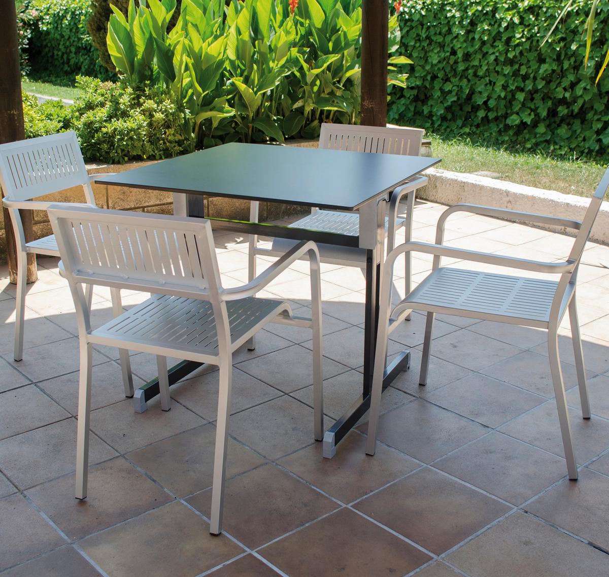 Gartentisch Anthrazit klappbar ca. 120x80x71cm - Anthrazit, MODERN, Holzwerkstoff/Metall (120/80/71cm) - Gardenson