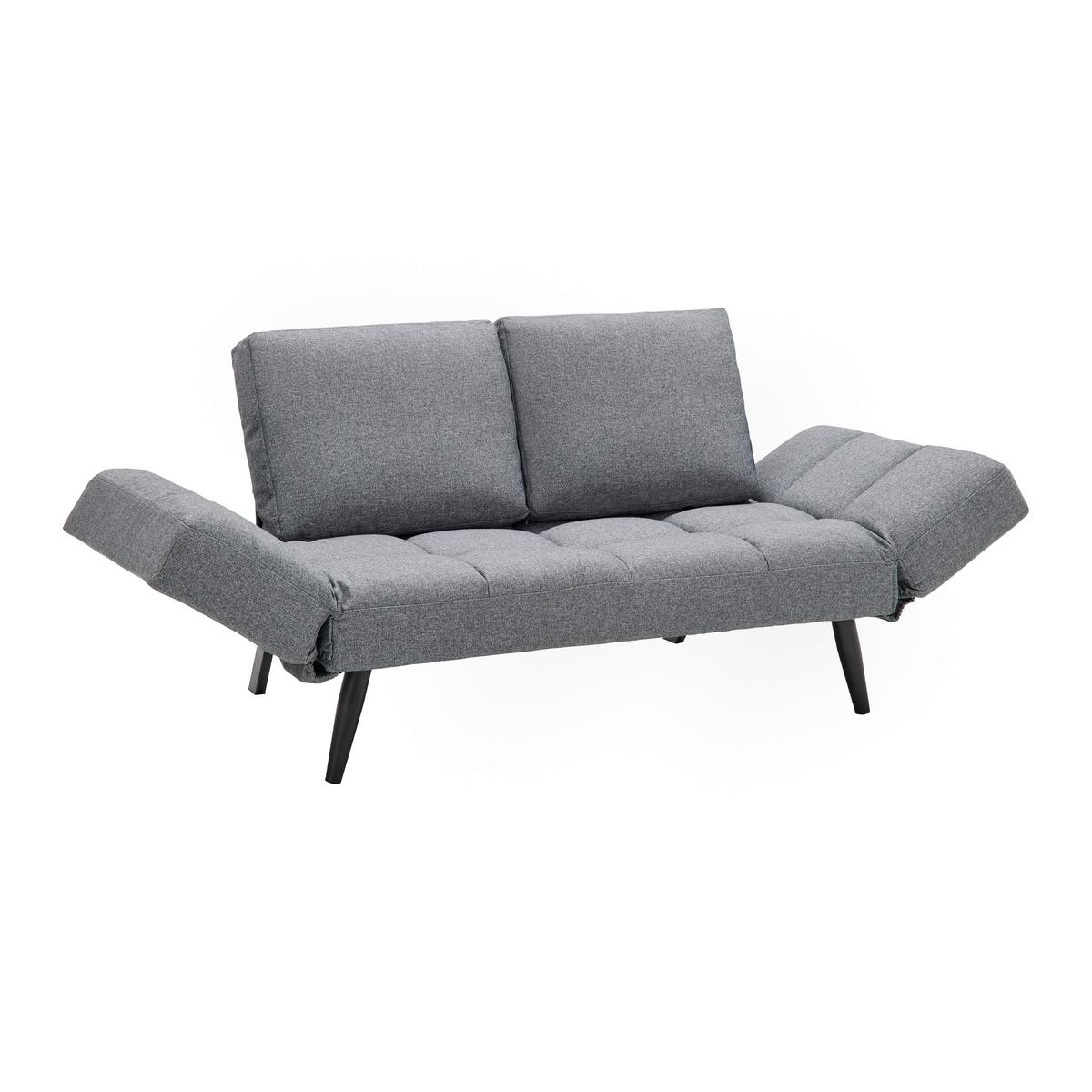 Schlafsofa Aurelia Dunkelgrau Webstoff - Hellgrau/Schwarz, MODERN, Holz/Textil (191/73/78cm) - Bessagi Home