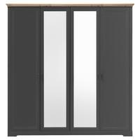 Dulap cu uși rotative Jasmin - grafit/stejar Artisan, Lifestyle, material pe bază de lemn (214/220/64cm)