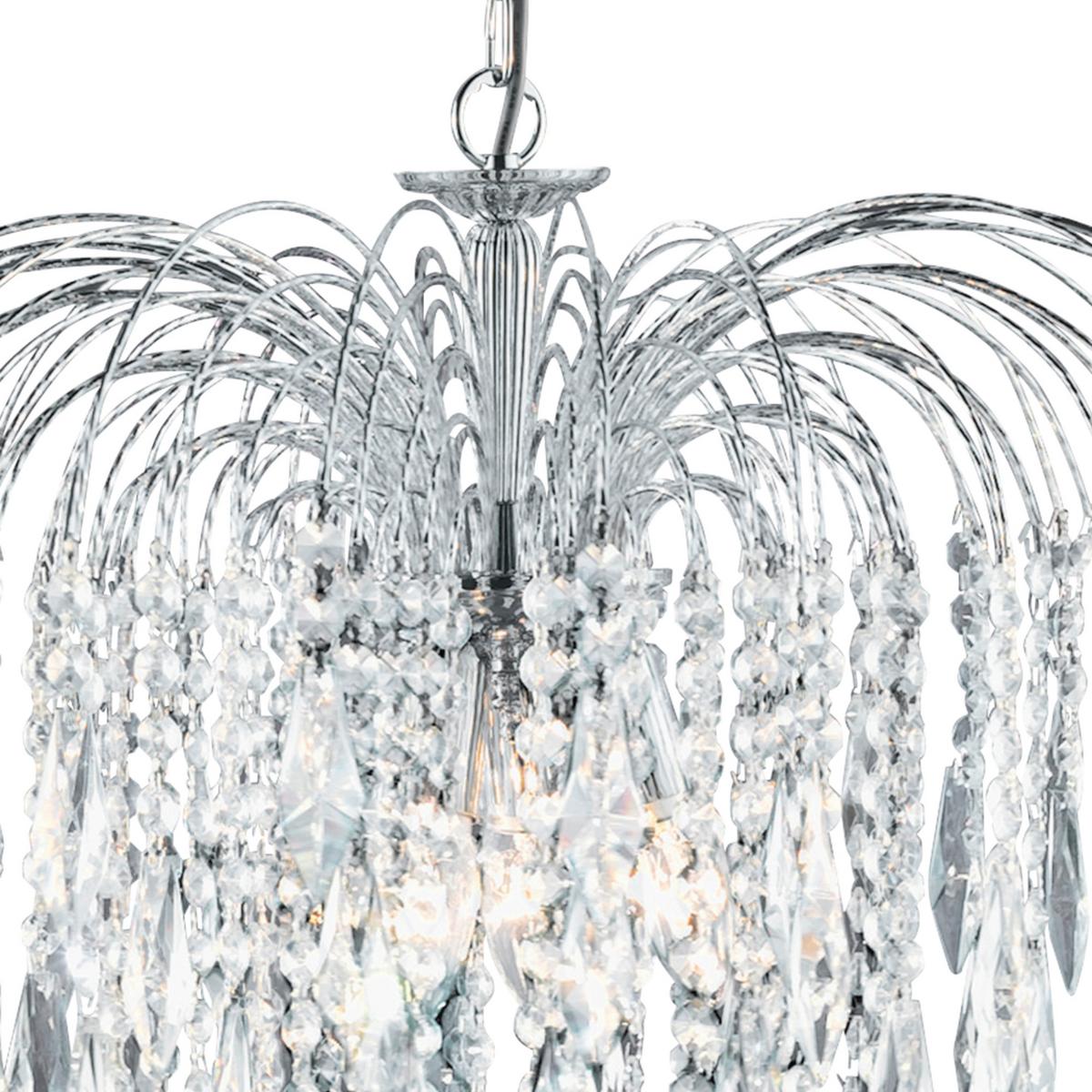Kristály Függőlámpa 4175-5 Waterfall - krómszínű, Design, üveg/fém (53/98cm)