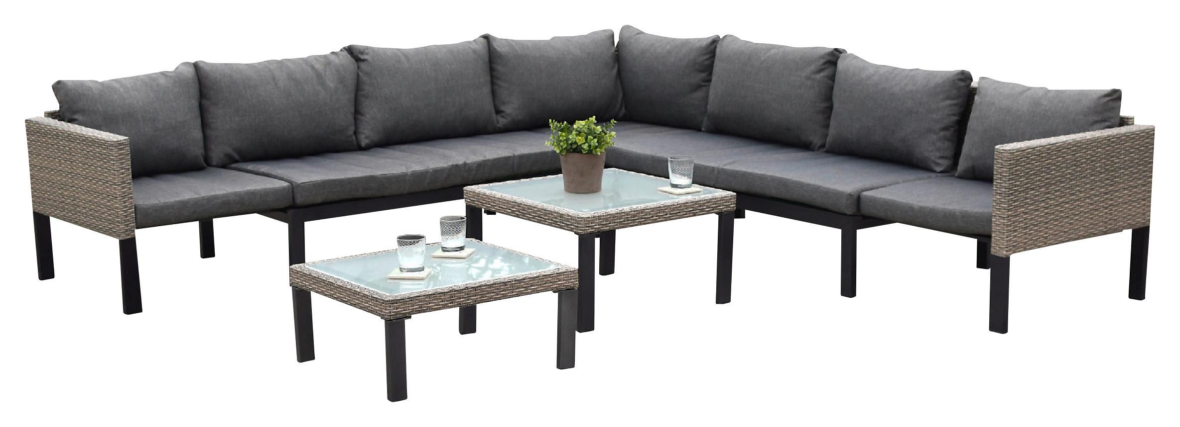 Lounge Garnitura Amantea, Raztegljiva - bež, Moderno, kovina/umetna masa (200/200cm) - Gardenson