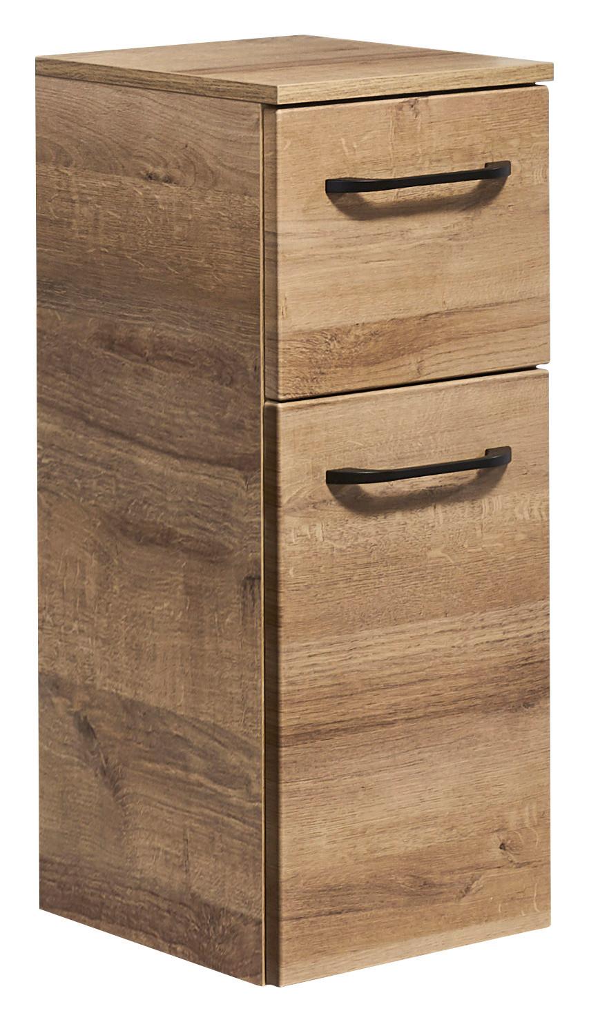 SZAFKA DOLNA BERN - kolor dębowy/czarny, Modern, materiał drewnopochodny/metal (30/73/33cm) - Sadena