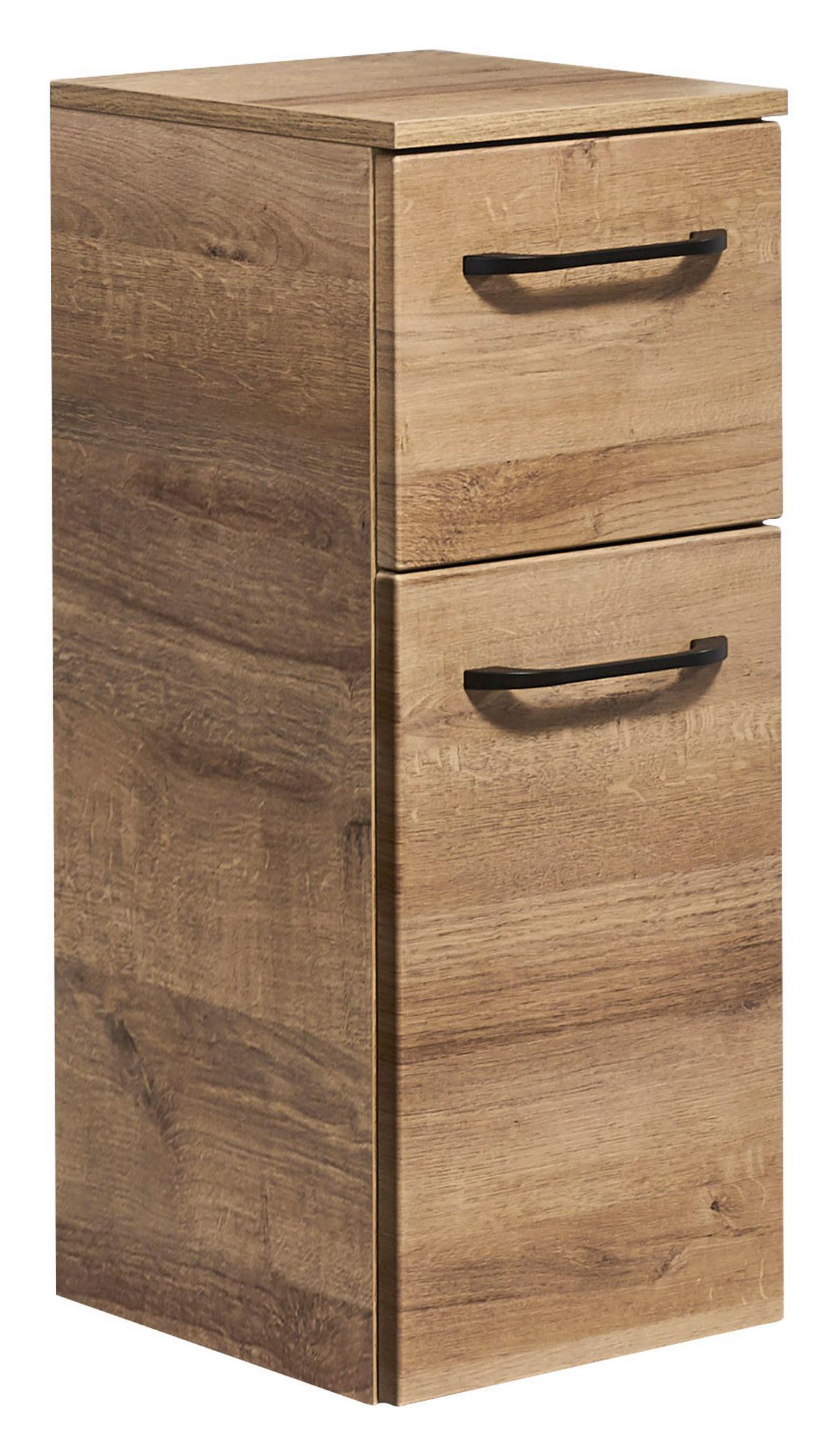 SZAFKA DOLNA BERN - kolor dębowy/czarny, Modern, materiał drewnopochodny/metal (30/73/33cm) - Sadena