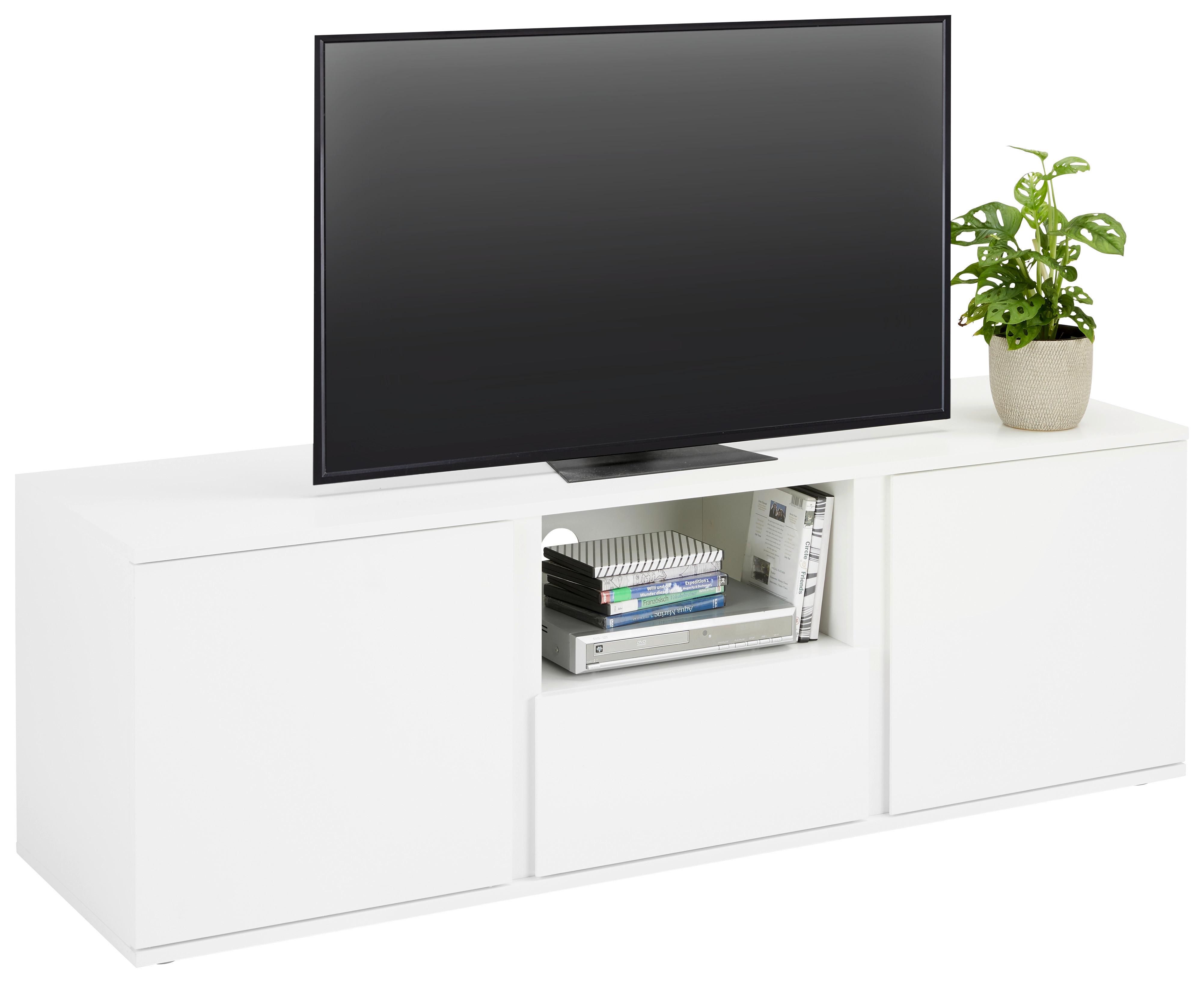 Lowboard In Weiss - Weiss/Grau, Modern, Holzwerkstoff/Kunststoff (150/50/43cm) - Mömax
