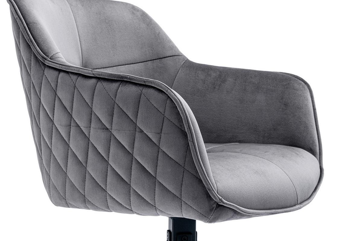 Naslanjač Samt, Siva, Vrtljiv - siva/črna, Moderno, kovina/tekstil (59/83/60cm) - Livetastic