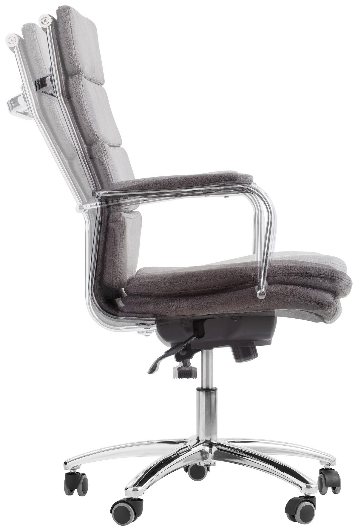 FOTEL SZEFA TOMMASO - antracytowy/kolor chromowy, Konventionell, metal/tkanina (67/107-115/67cm) - Cantus