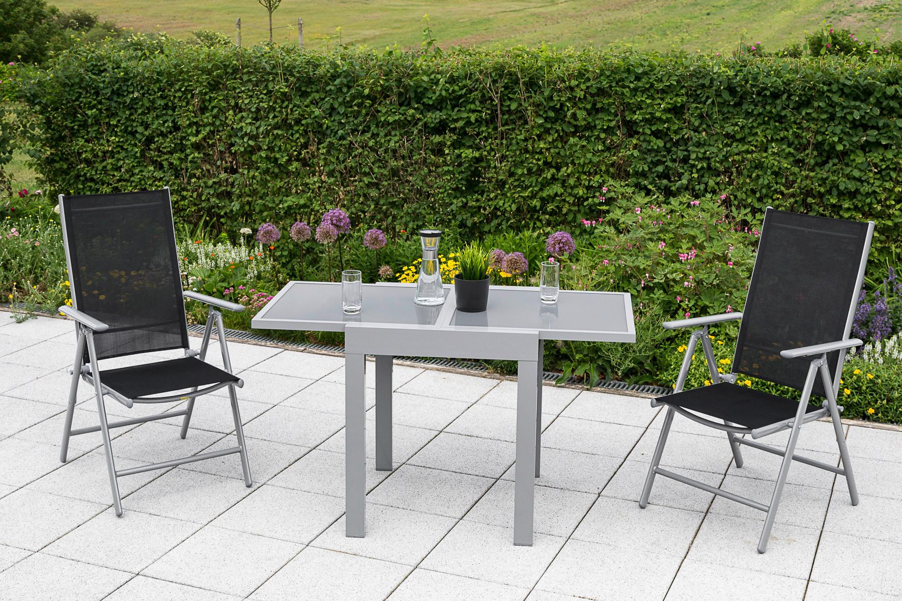 GARTENSET AMALFI - Silberfarben, MODERN, Textil/Metall - Gardenson