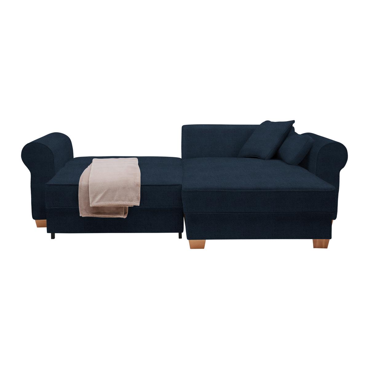 Wohnlandschaft Angelo Dunkelblau - Dunkelblau, MODERN, Holz/Holzwerkstoff (255/185cm) - Mömax