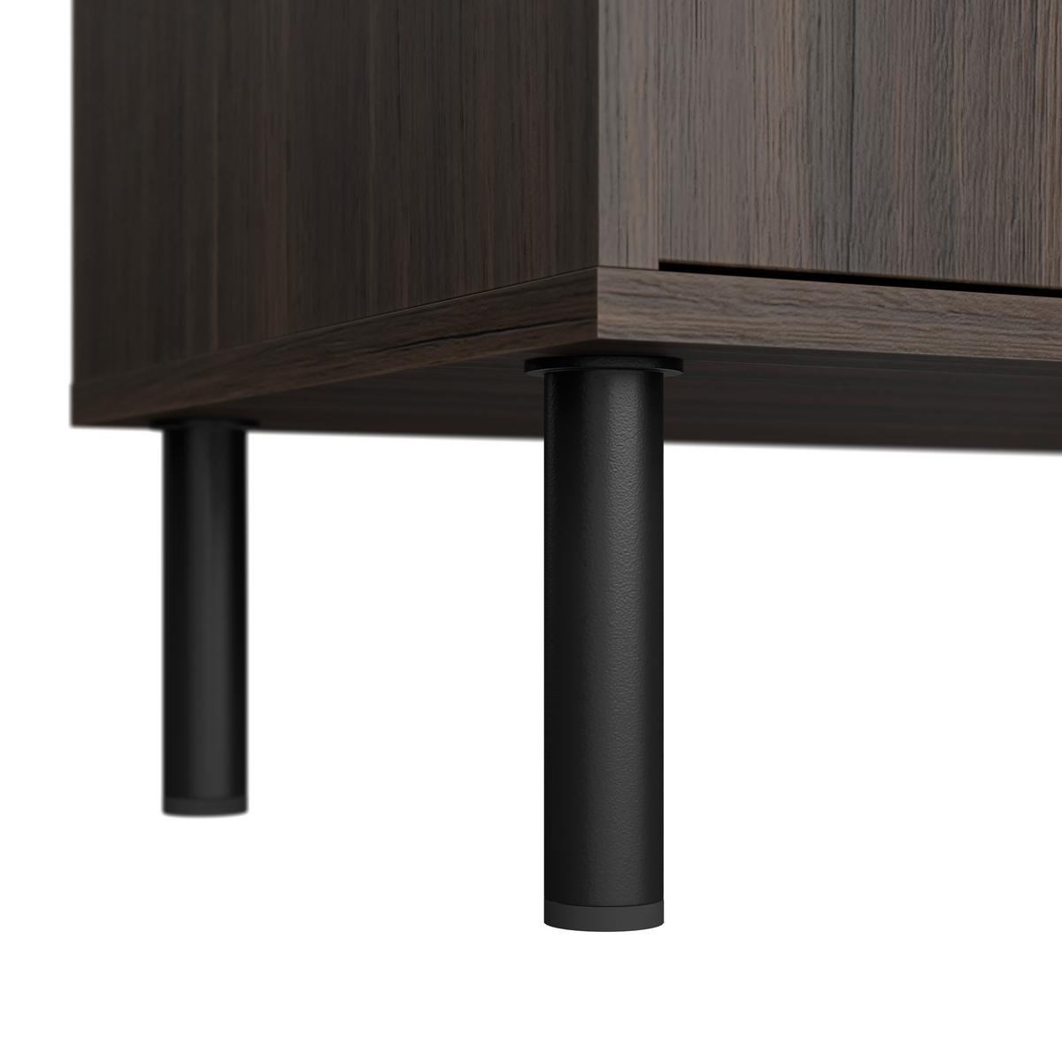Sideboard Peonia Dunkelbraun - Dunkelbraun/Schwarz, MODERN, Holzwerkstoff/Metall (155/85/40cm) - Mömax