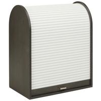 Dulap cu ușă tip rulou Mister Office - alb/negru, Modern, plastic/material pe bază de lemn (69/86/44cm) - Modern Living