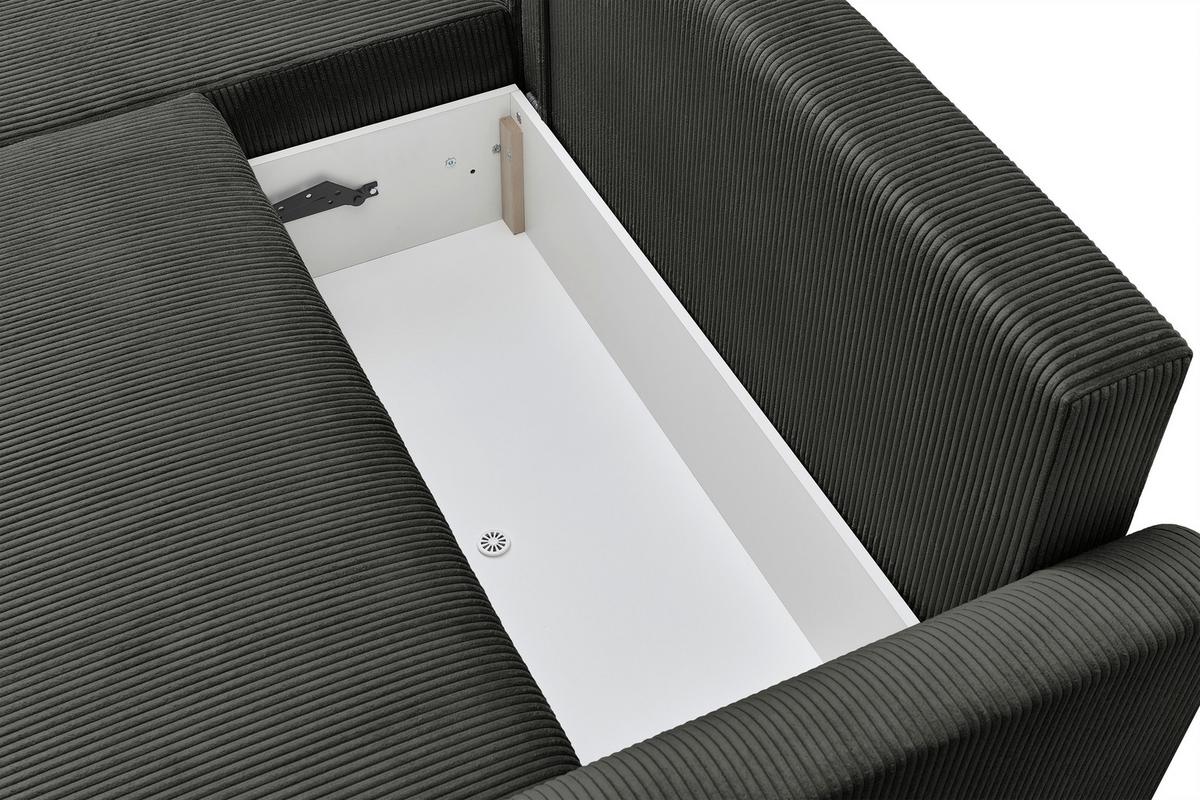 Kutna Garnitura Kim - crna, Moderno, drvo/tekstil (233/160cm) - Modern Living