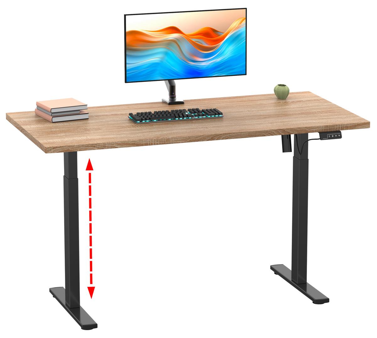 SCHREIBTISCH E-LONA - Silberfarben/Schwarz, Design, Holzwerkstoff/Metall (110/71/80cm) - MID.YOU
