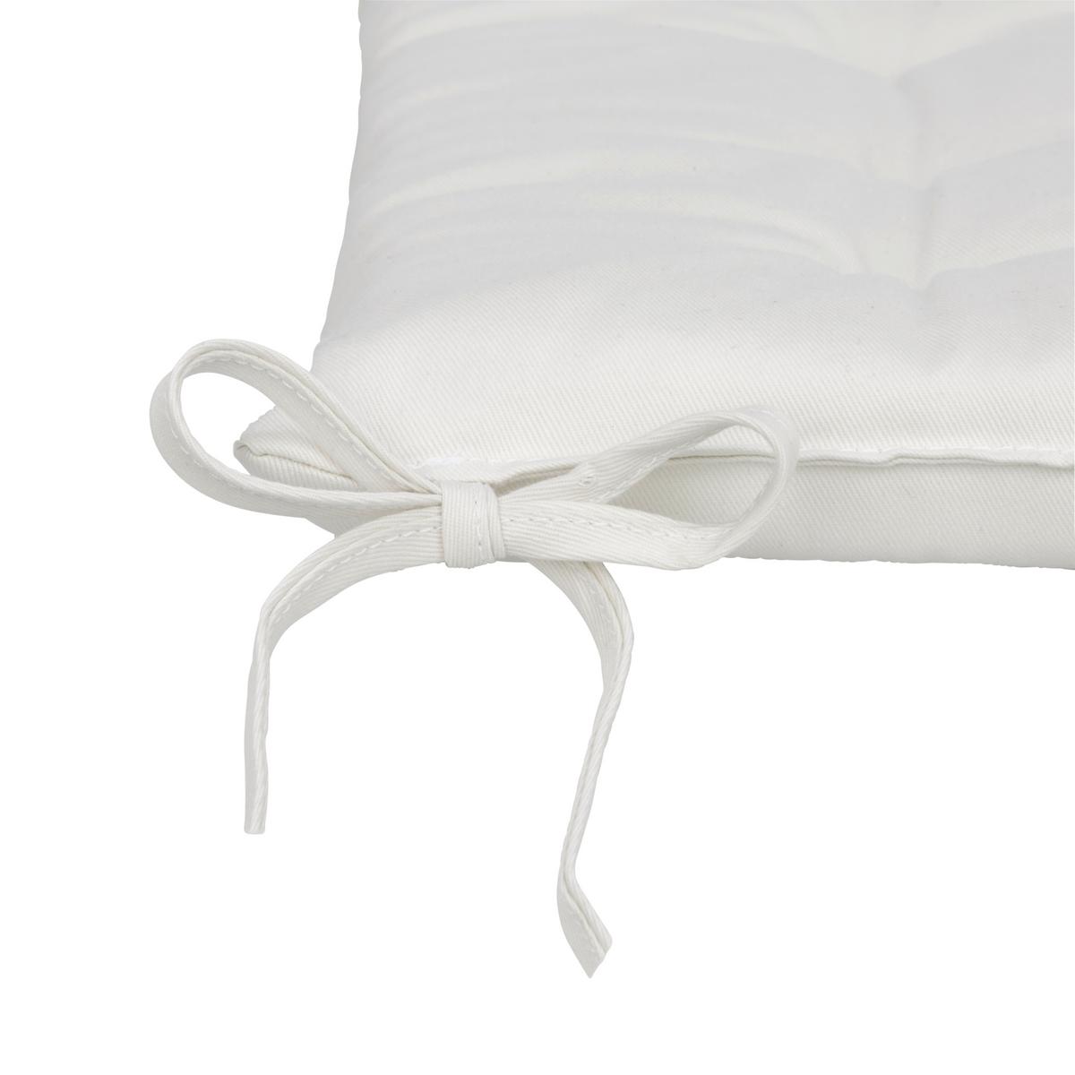 Sitzkissen Lola in Weiss ca. 40x40cm - Naturfarben, Konventionell (40/40/4cm) - Based