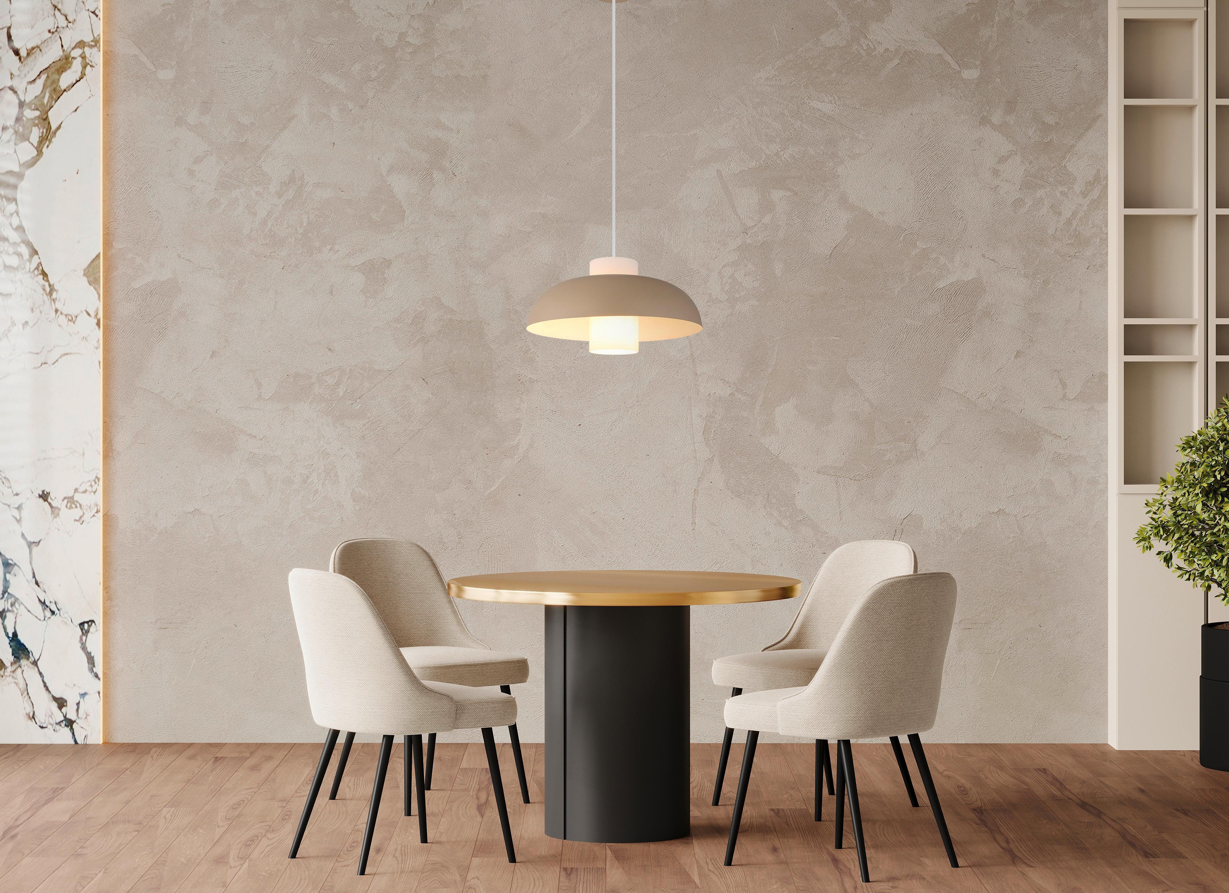 HÄNGELEUCHTE 15755SA - Sandfarben/Weiss, Trend, Glas/Textil (38/120cm) - Globo