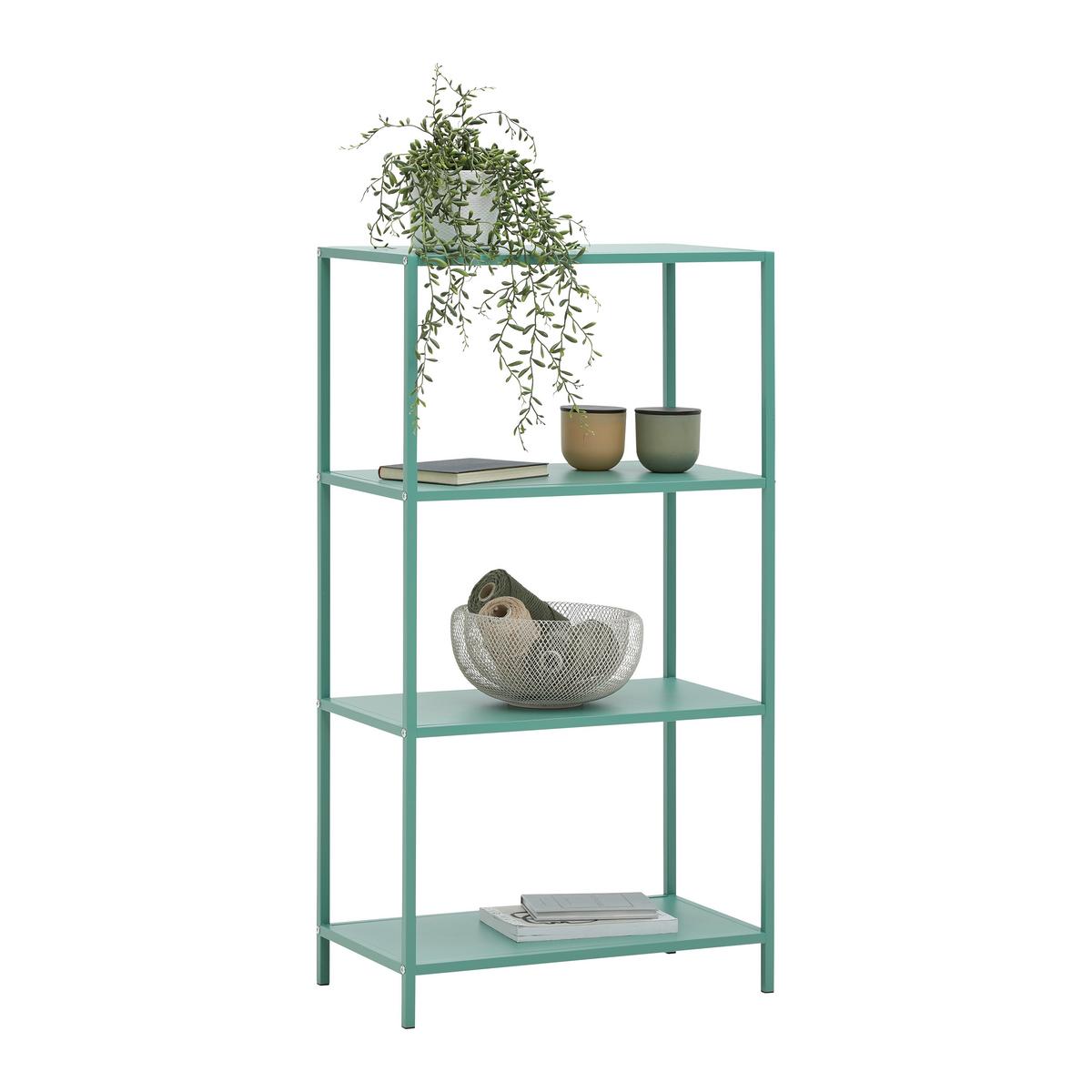 Etajeră HAVANNA - verde, Modern, metal/material pe bază de lemn (60/113/33cm) - Modern Living