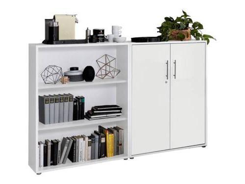 Aktenschrank Office Edition Sw Set 1 niedrig Weiß - Weiß, MODERN, Holzwerkstoff (168,8/113,6/33cm) - MID.YOU