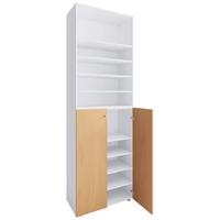 Omara Za Čevlje Lona 2xl, Bela, Barva Bukve - srebrne barve/črna, Design, umetna masa/leseni material (70/220/40cm) - MID.YOU
