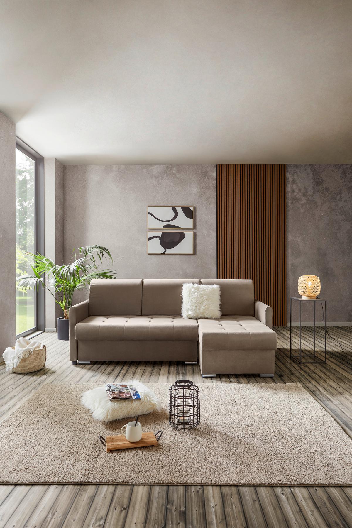 Canapea modulară MERCURY - argintiu/bej, Modern, plastic/textil (220/93/149cm) - Ondega