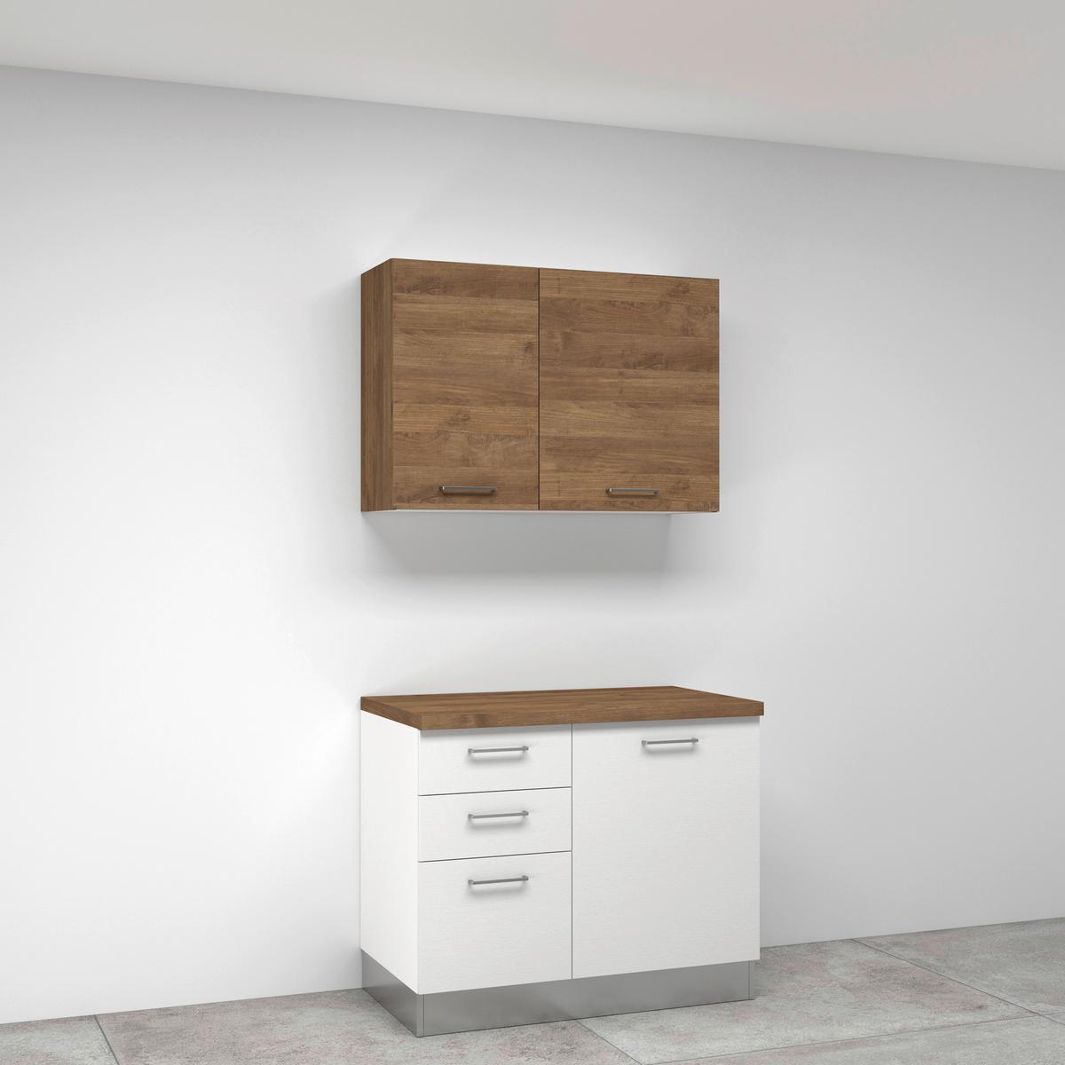 Eckküche Dafne m. Geräten ca.250x225cm Weiß - Eichefarben/Magnolie, LIFESTYLE, Holzwerkstoff/Kunststoff (250/225cm) - MID.YOU