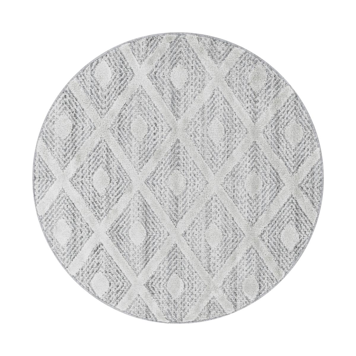 Webteppich Pisa Grau Ø ca. 80cm - Grau, KONVENTIONELL, Textil (80cm)