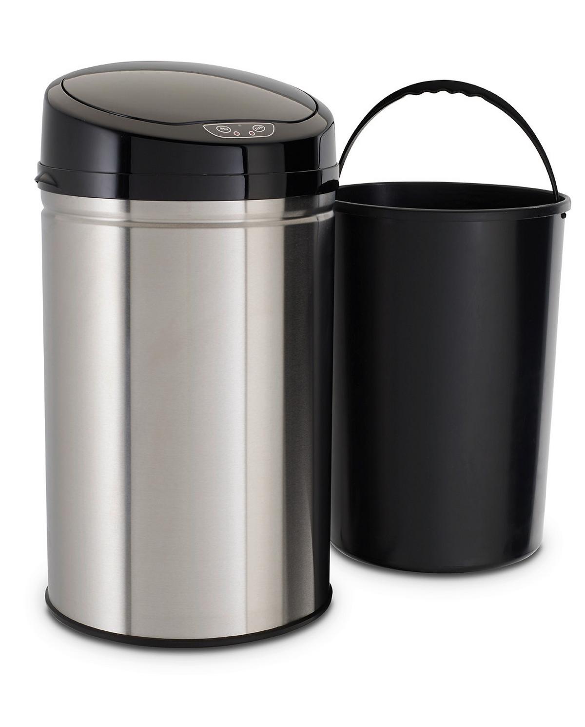 Koš Za Smeti Sensor, Črna, Srebrna, 30 L - srebrne barve/črna, Trend, kovina/umetna masa (31/31/61,5cm) - Echtwerk